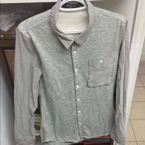 Korean Design Kitterick Gray Men's Button Up Shirt